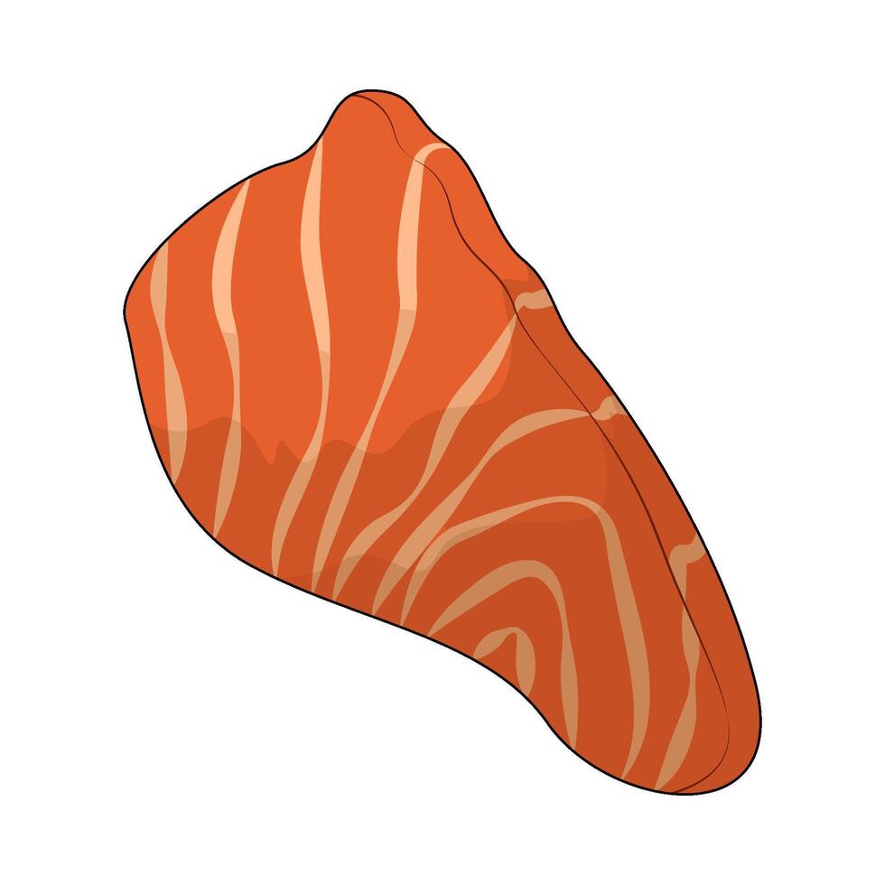 Healthy salmon slices vector