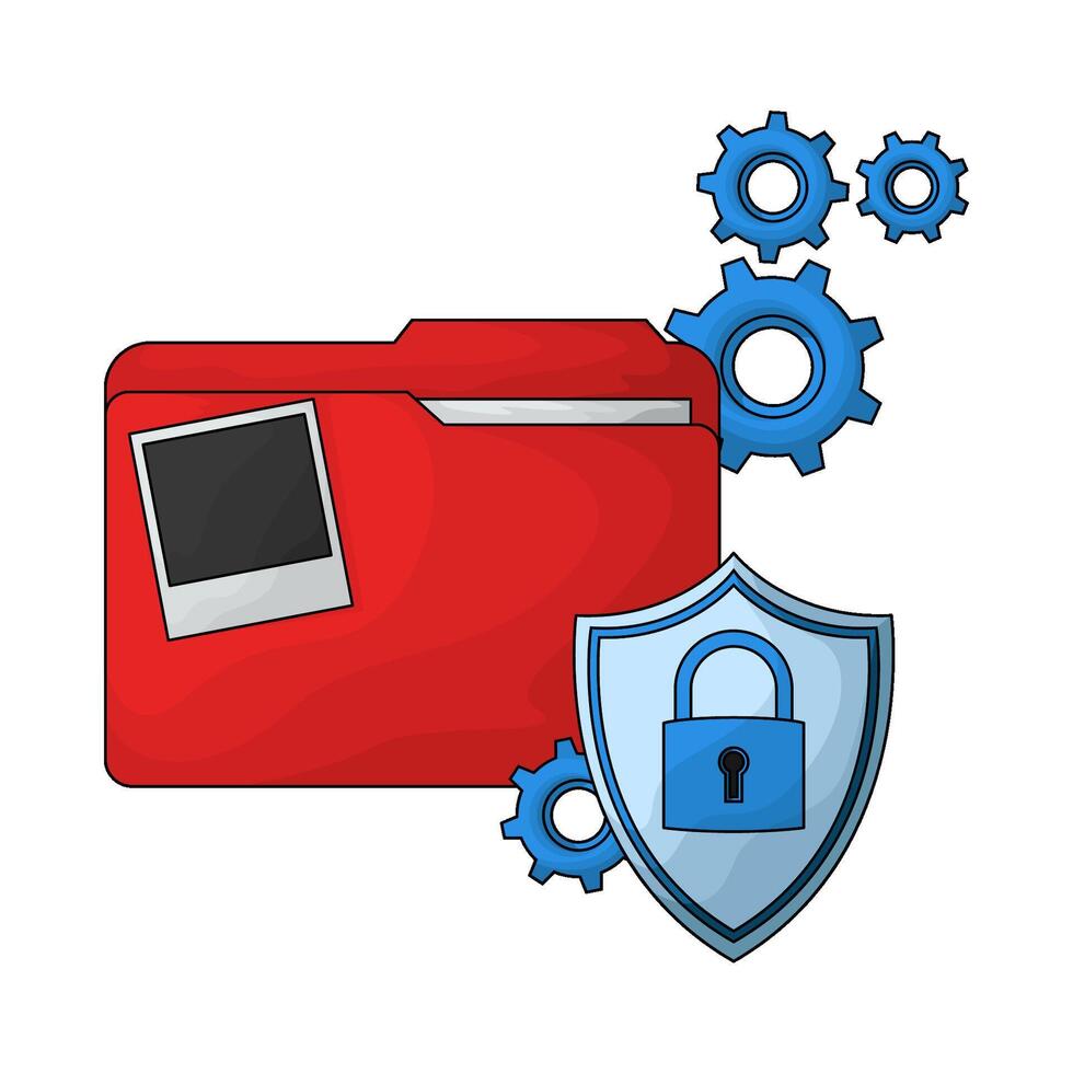 File with Folder Locked illustration vector