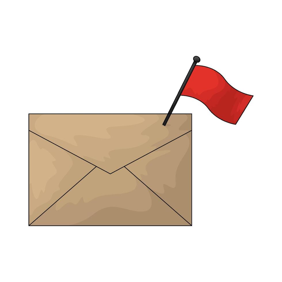 illustration of message with flag vector