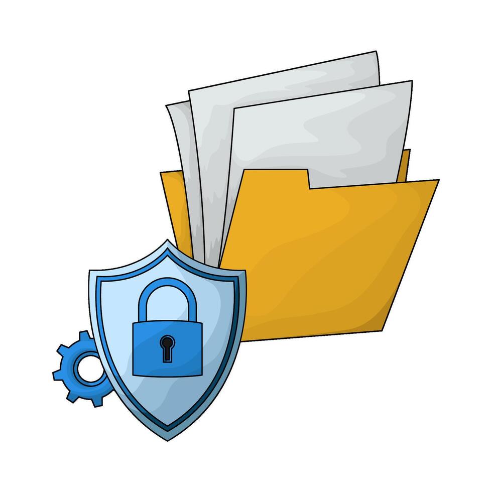 File with Folder Locked vector