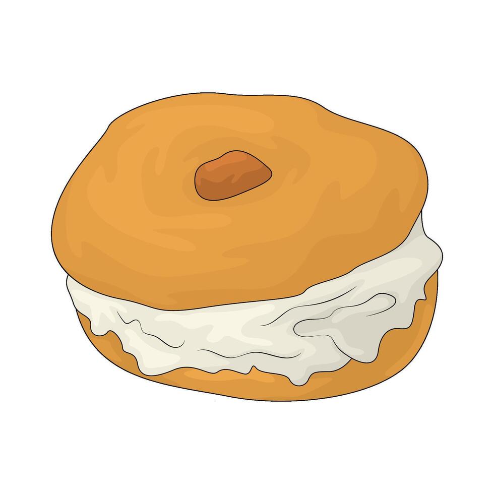 bread with whipped cream vector