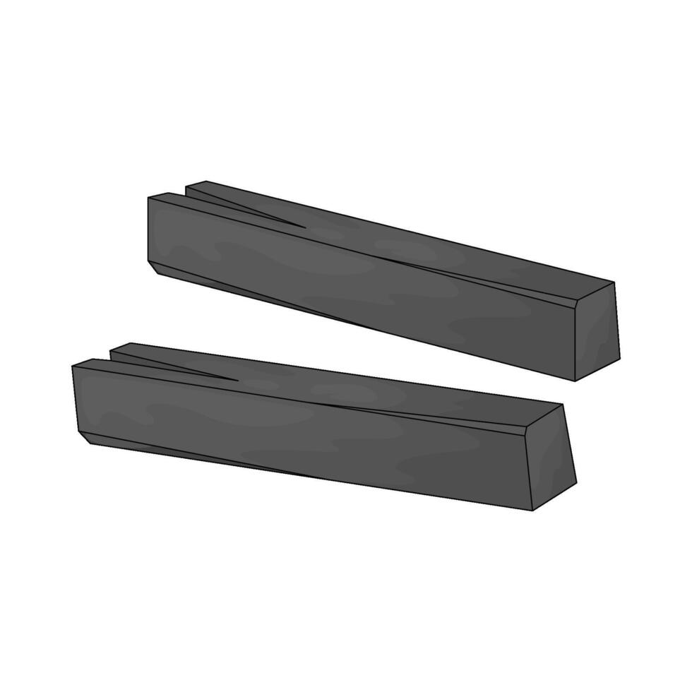 charcoal sticks illustration vector