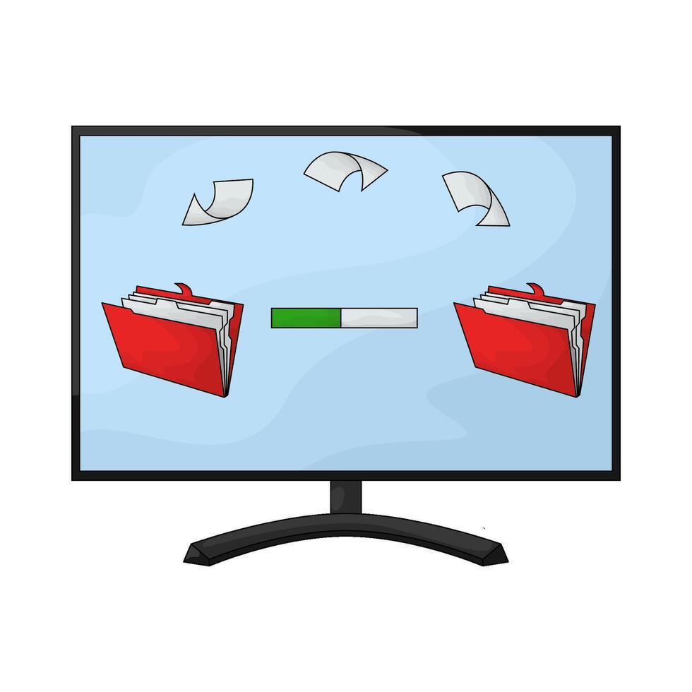 folders uploading process illustration vector