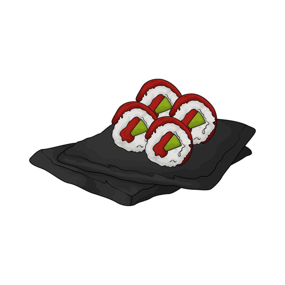 illustration of simple sushi rolls vector