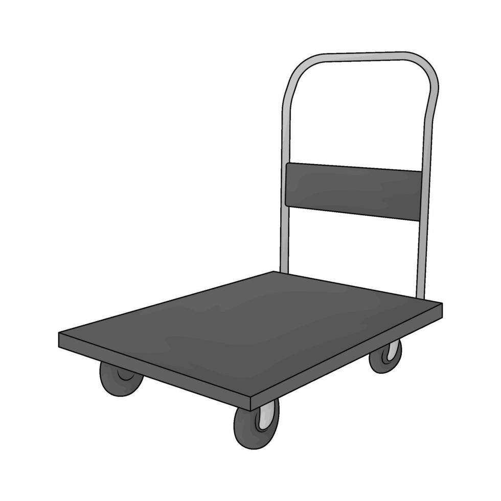 Airport trolley illustration vector