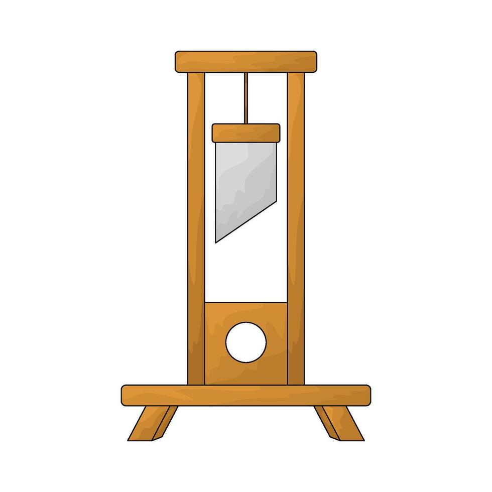 Medieval guillotine illustration vector