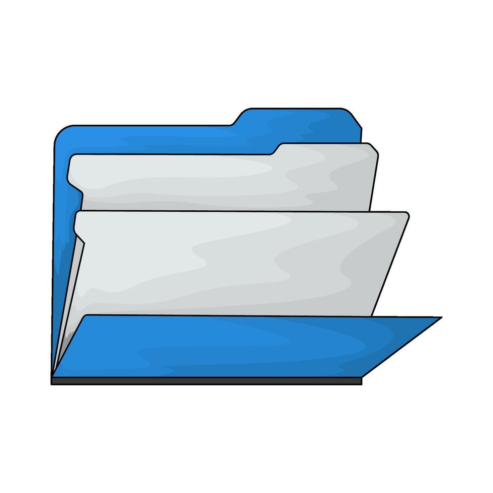 empty blue folders illustration vector