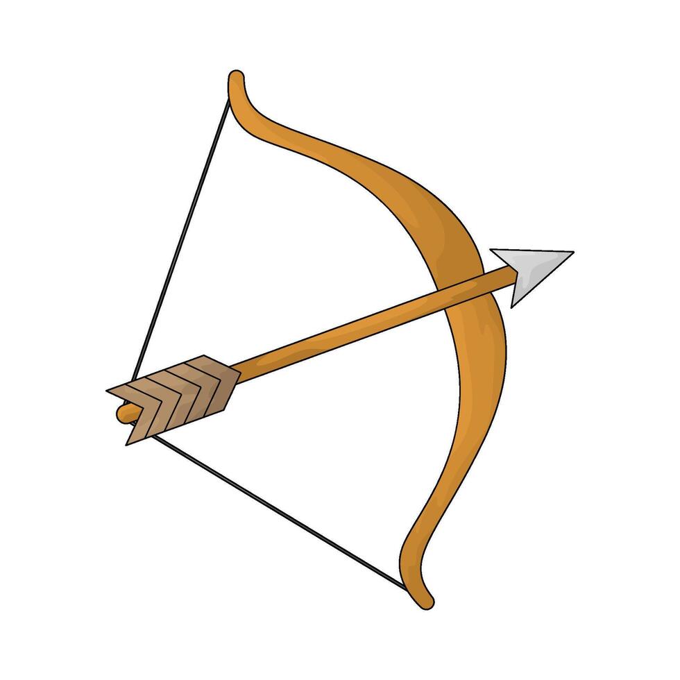 medieval bow and arrow illustration vector