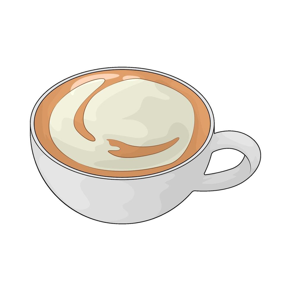 coffee latte illustration vector