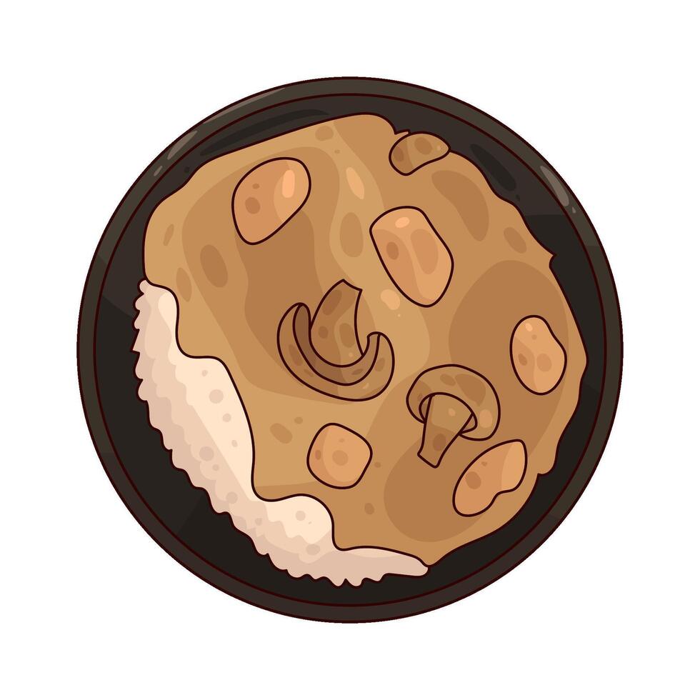 chicken and mushroom vector