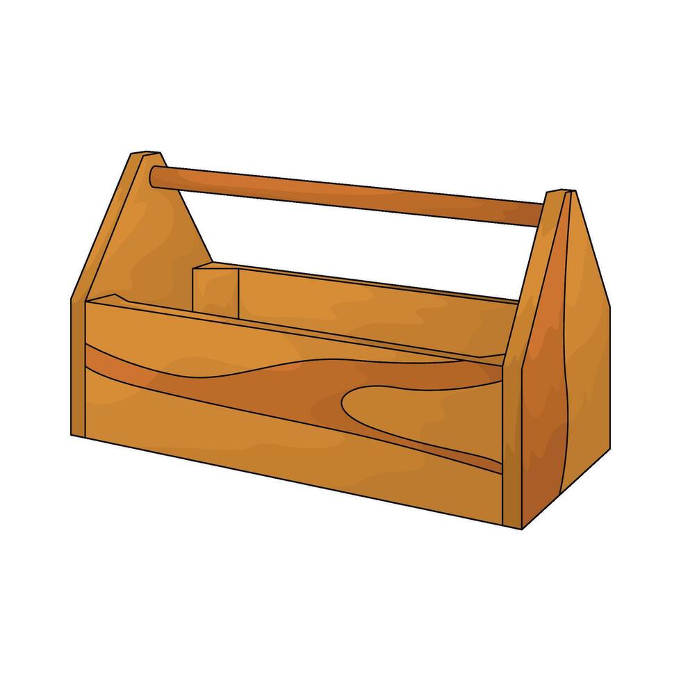 illustration of wooden toolbox vector