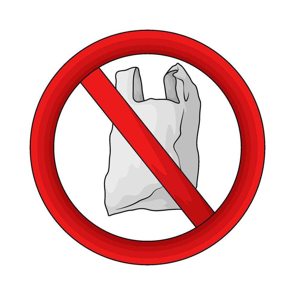 no plastic bags illustrations vector