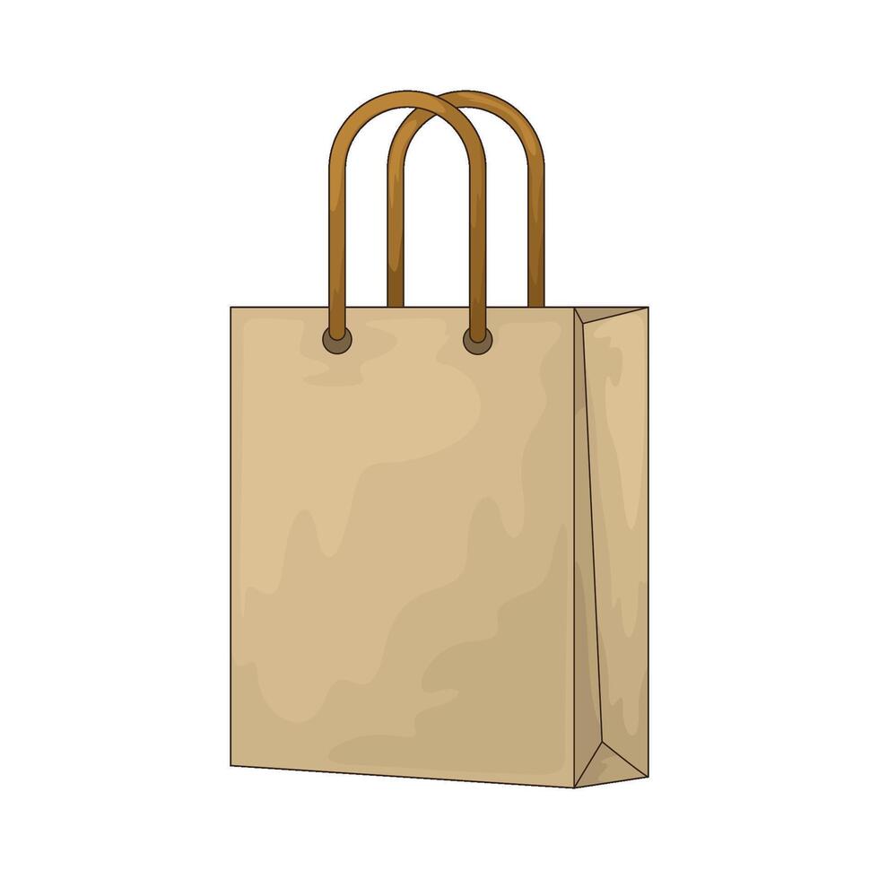 Eco paper bag illustrations vector
