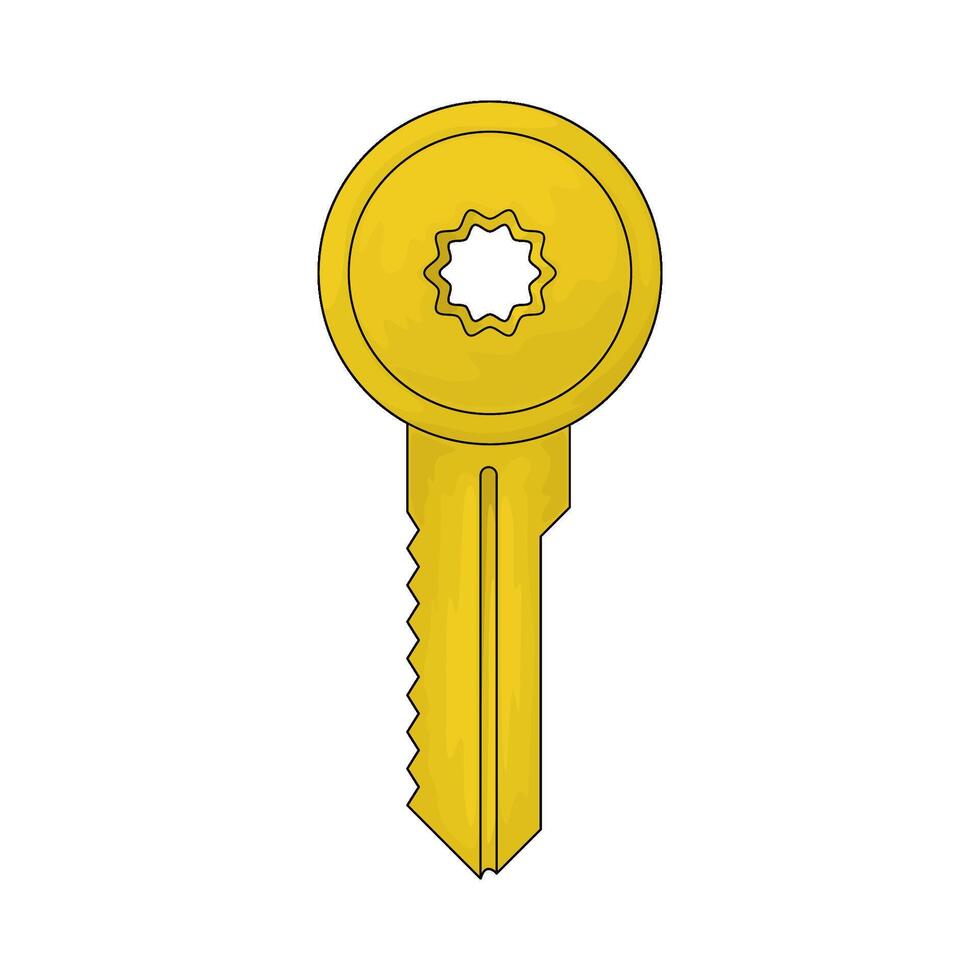 illustration of a yellow key vector