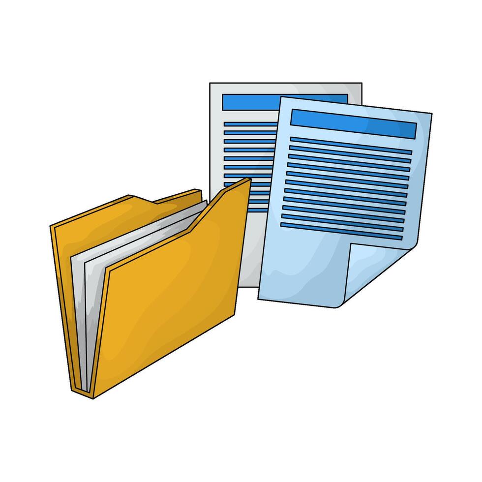 illustration of document with folder vector