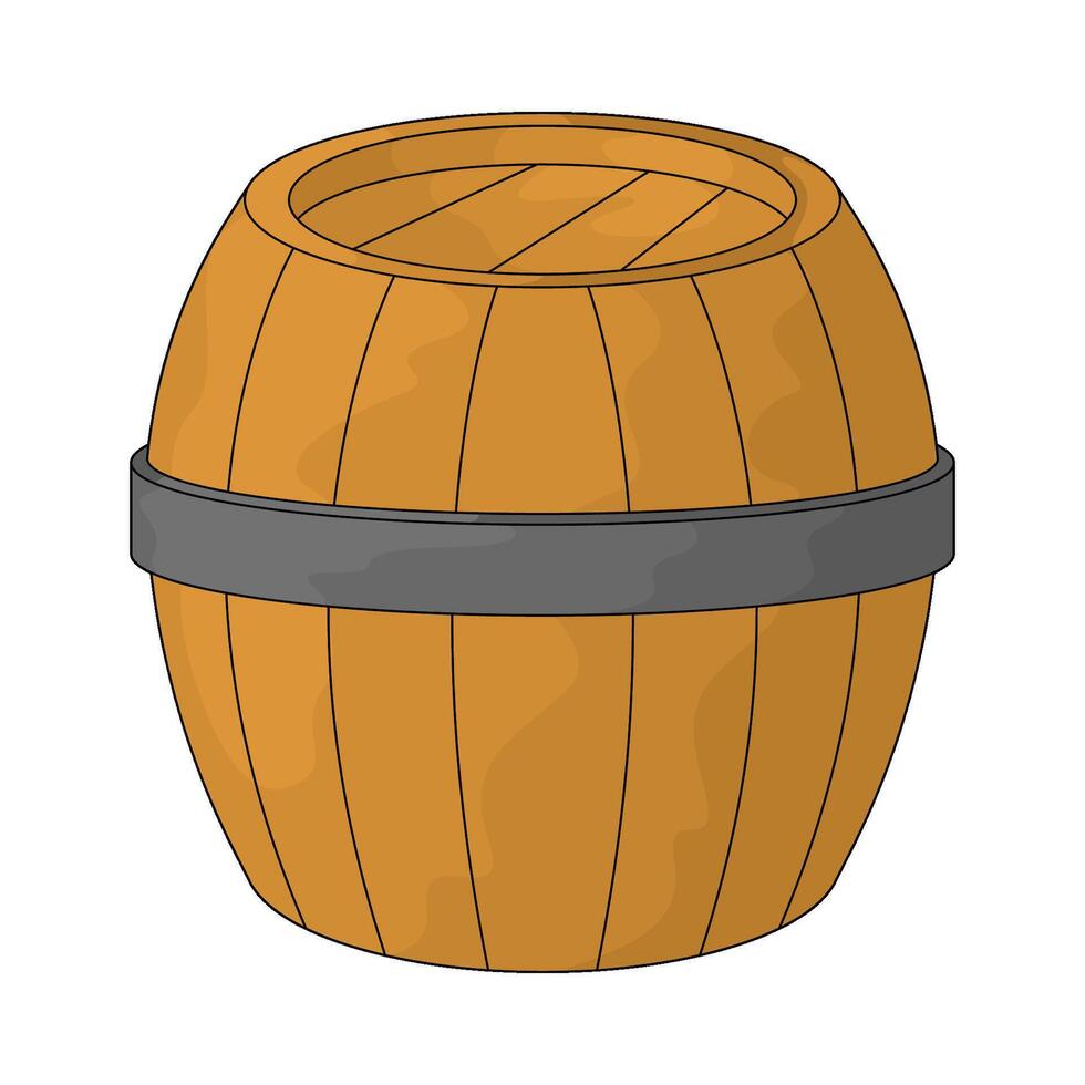 Medieval barrel illustration vector