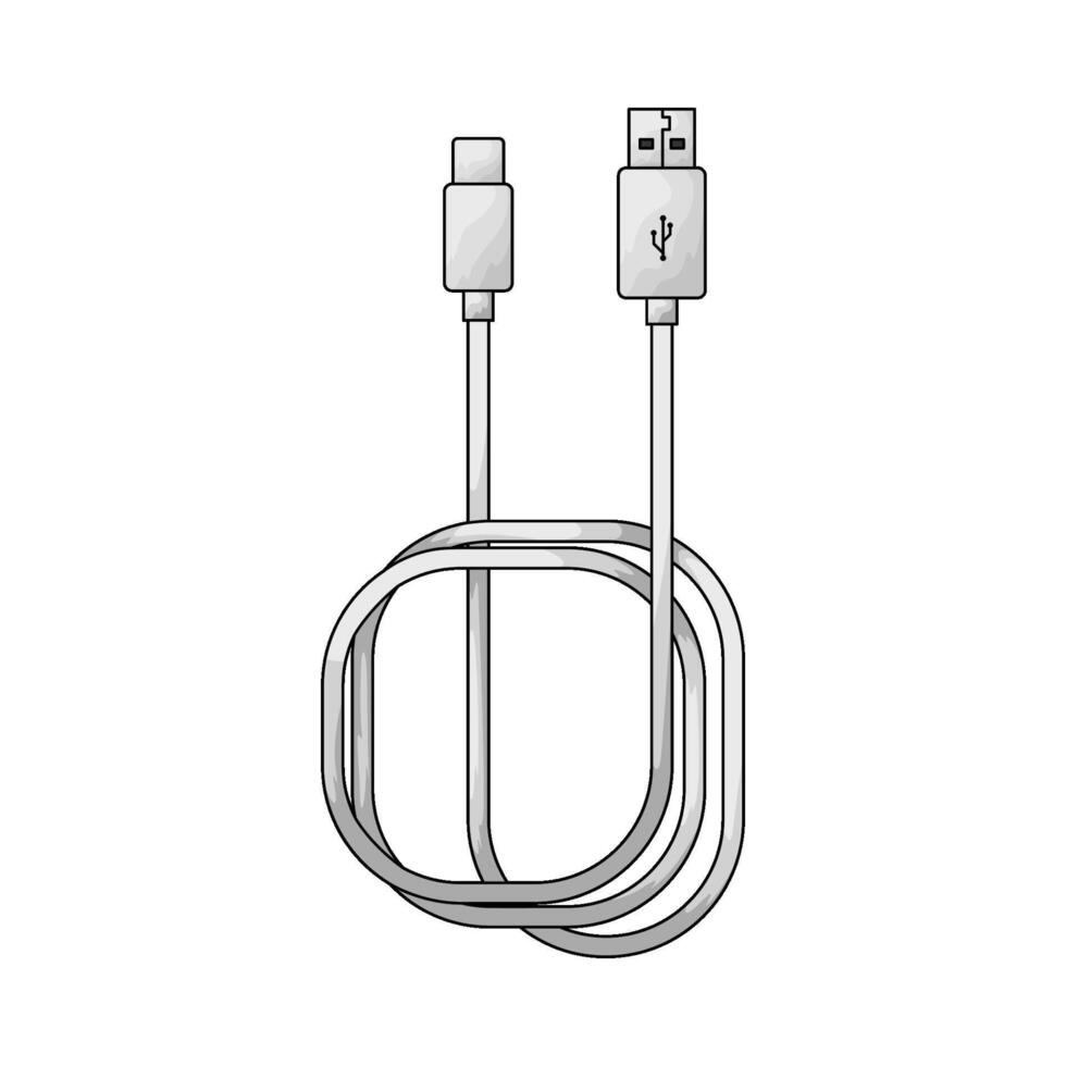 USB charging cable vector