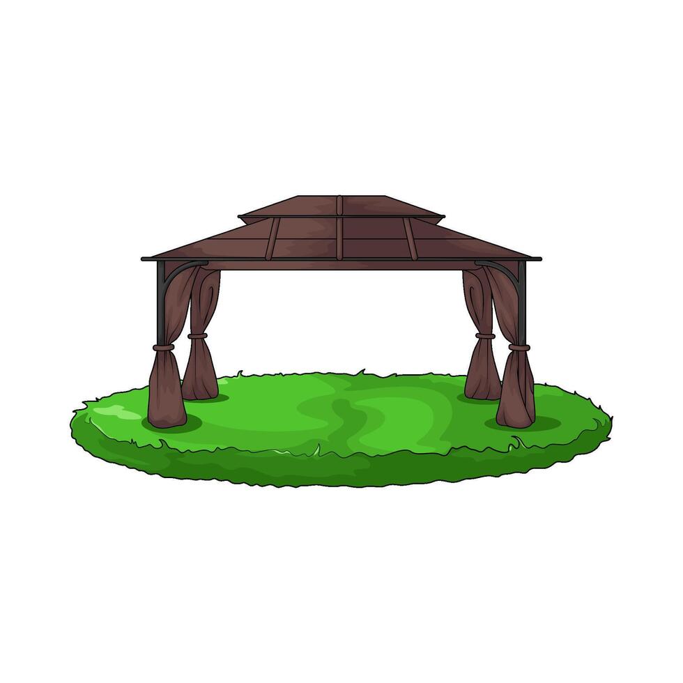 Gazebo Canopy with Frame and Fabric vector