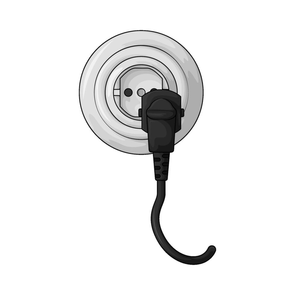 illustration of plug with wall socket vector