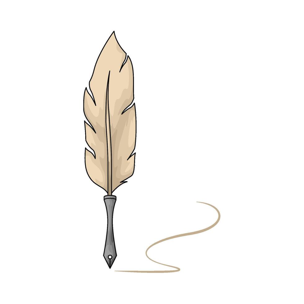 old feather pen vector