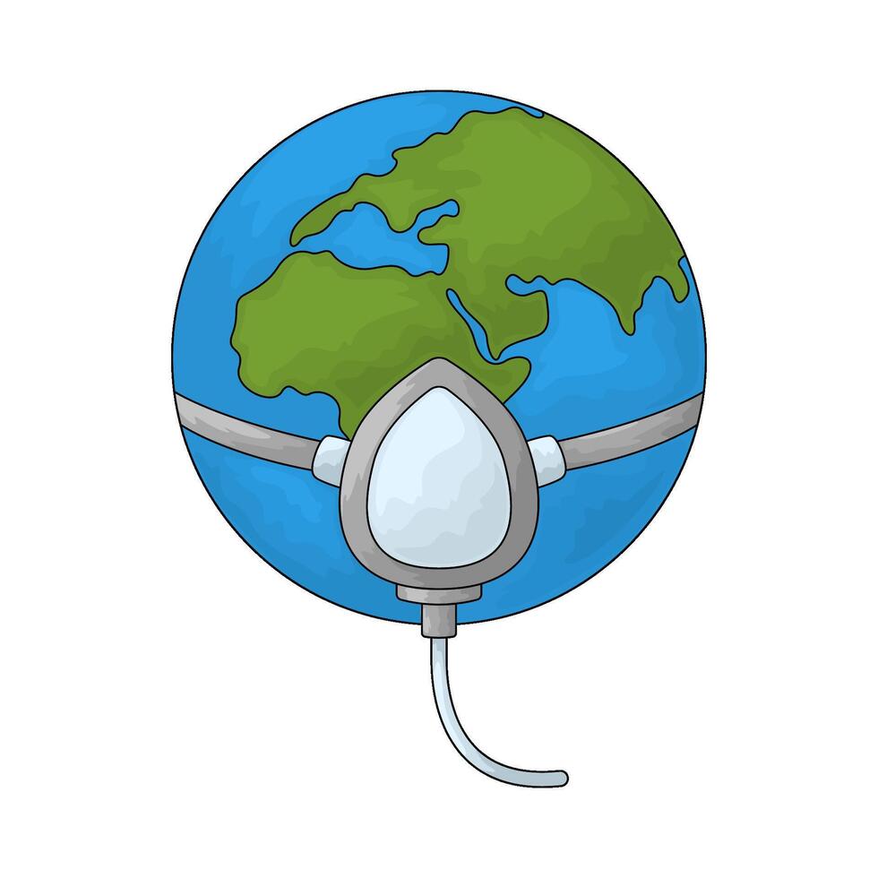 earth wearing mask vector
