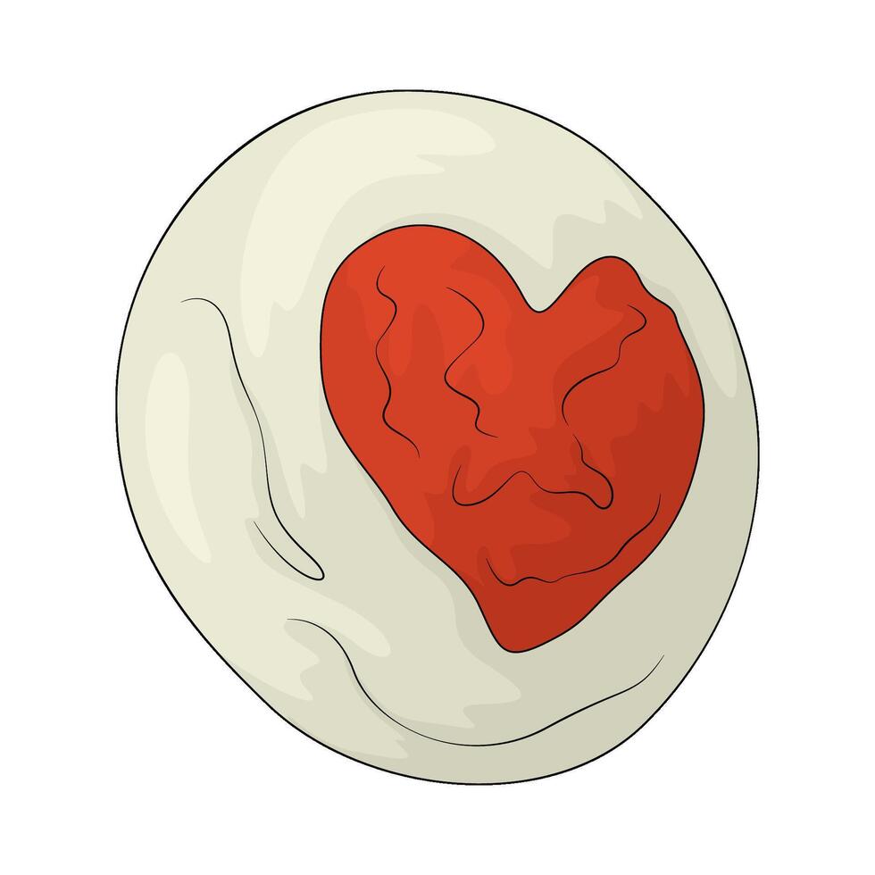 bread with heart sign vector
