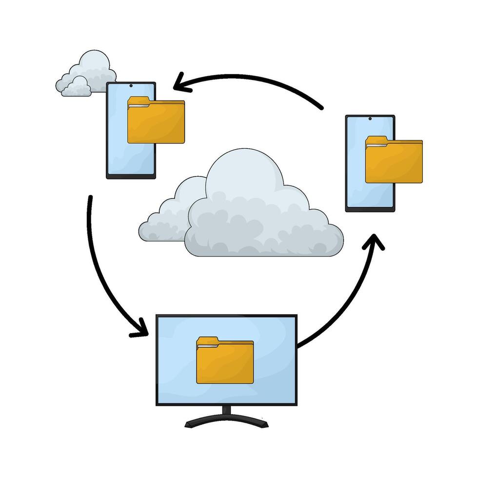 Online Backup Folder illustration vector