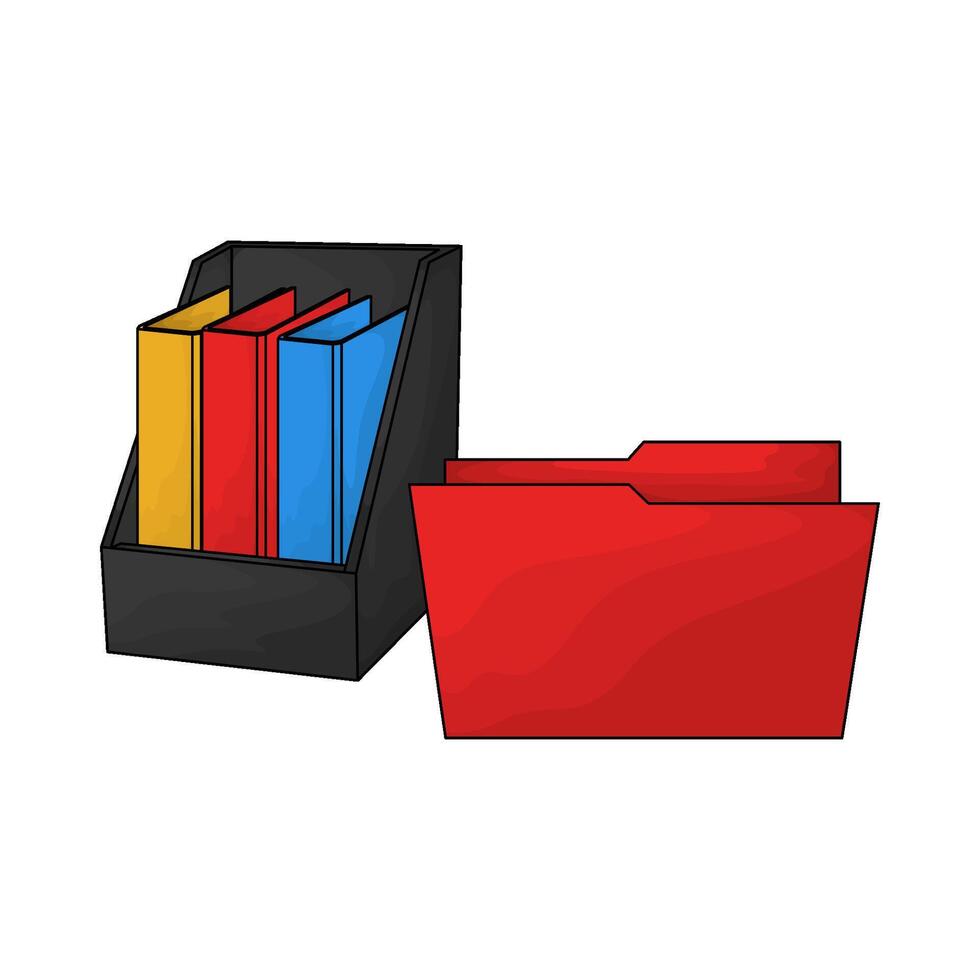 Folders are neatly arranged illustration vector