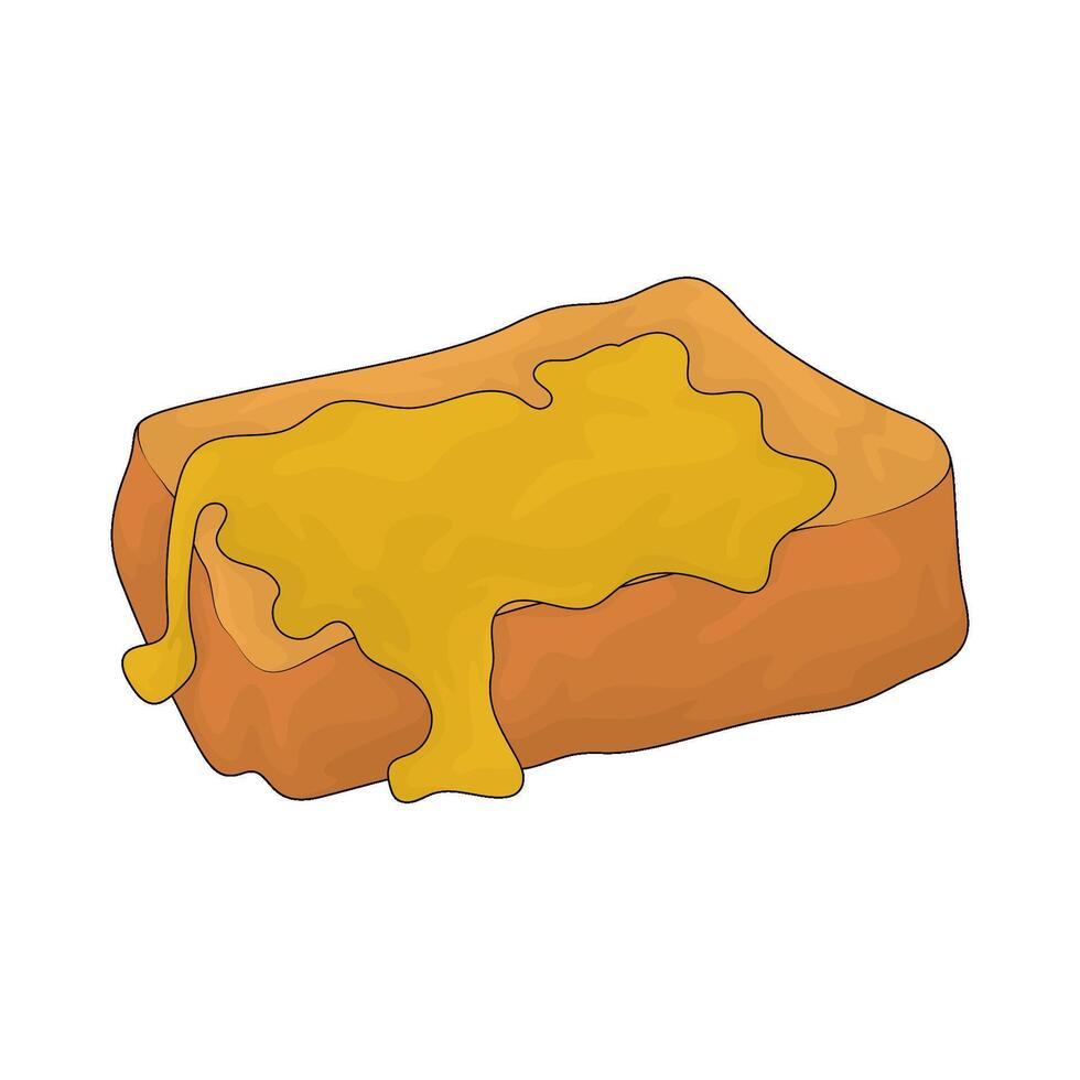bread with butter illustration vector