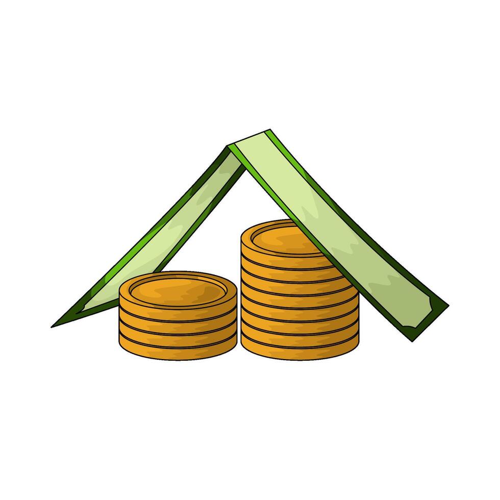 money and stack of coins vector