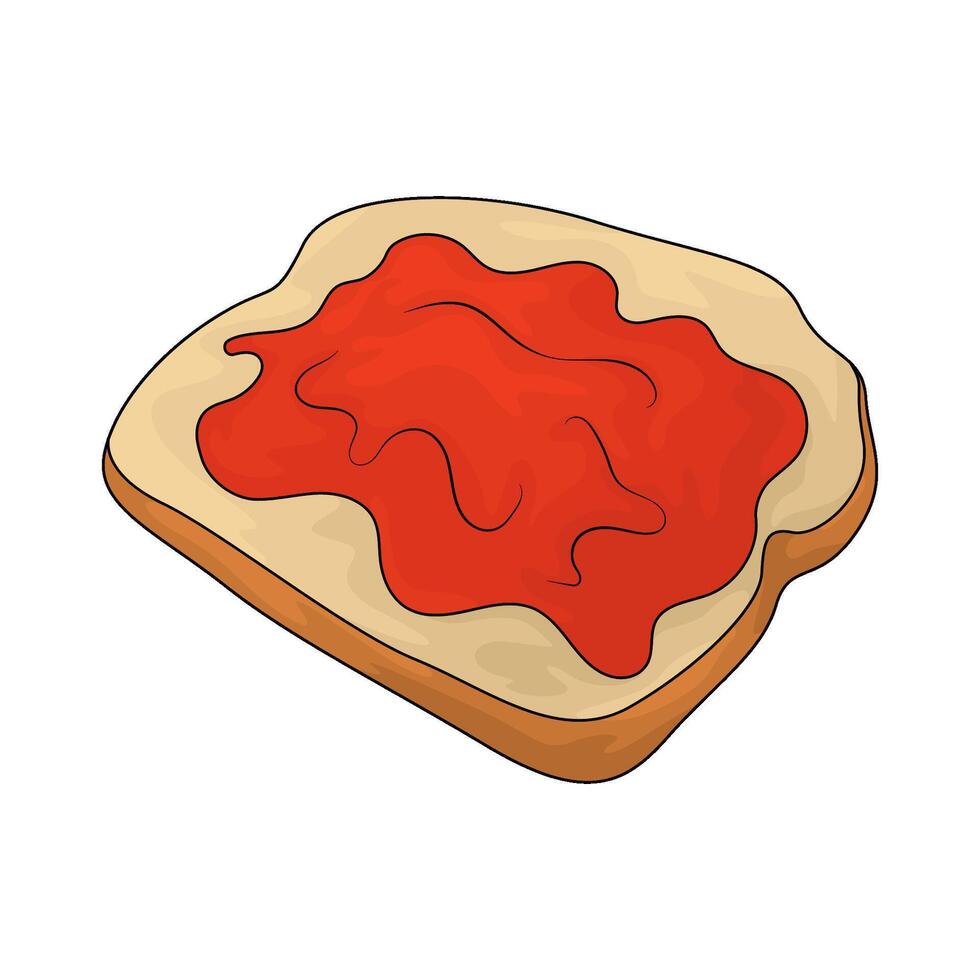 toast with strawberry jam vector