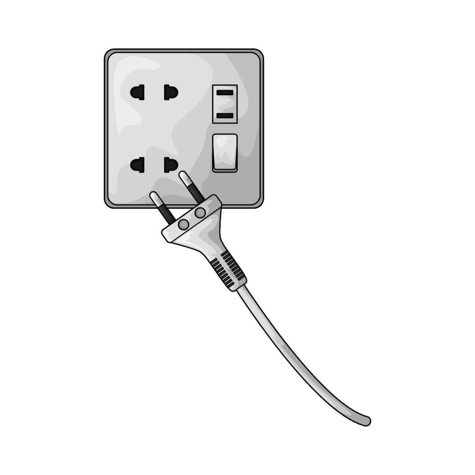 Electrical Sockets and plug illustration vector