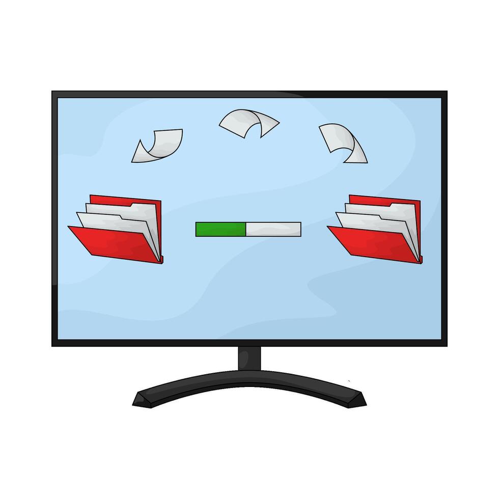 illustration of Uploading Folders vector