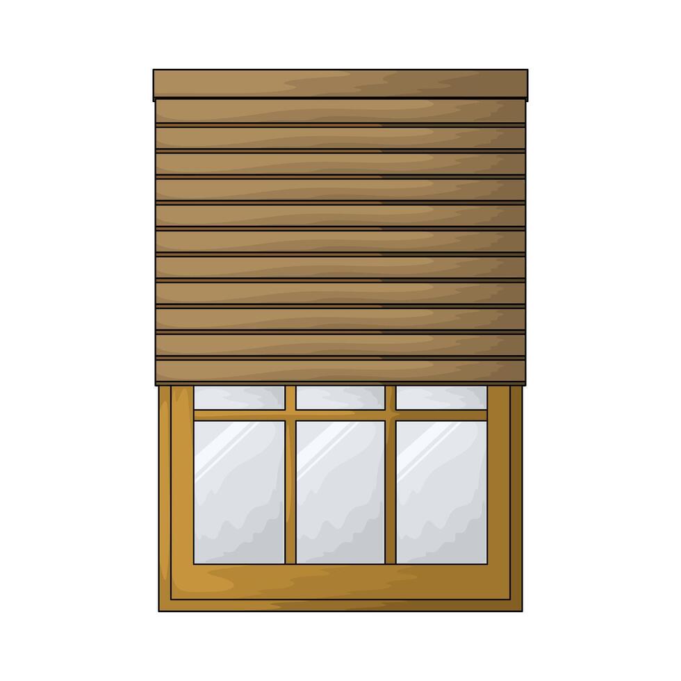 wooden windows illustration vector