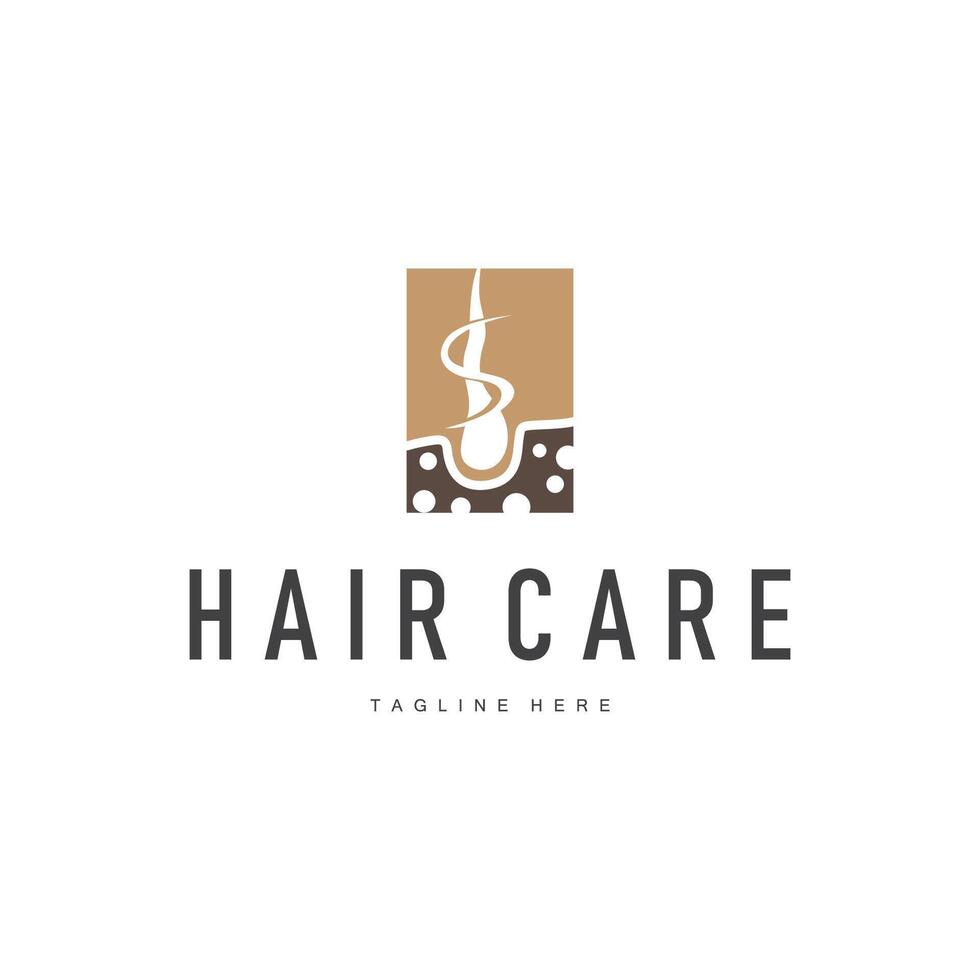hair care logo with simple concept hair layers design icon hair health vector