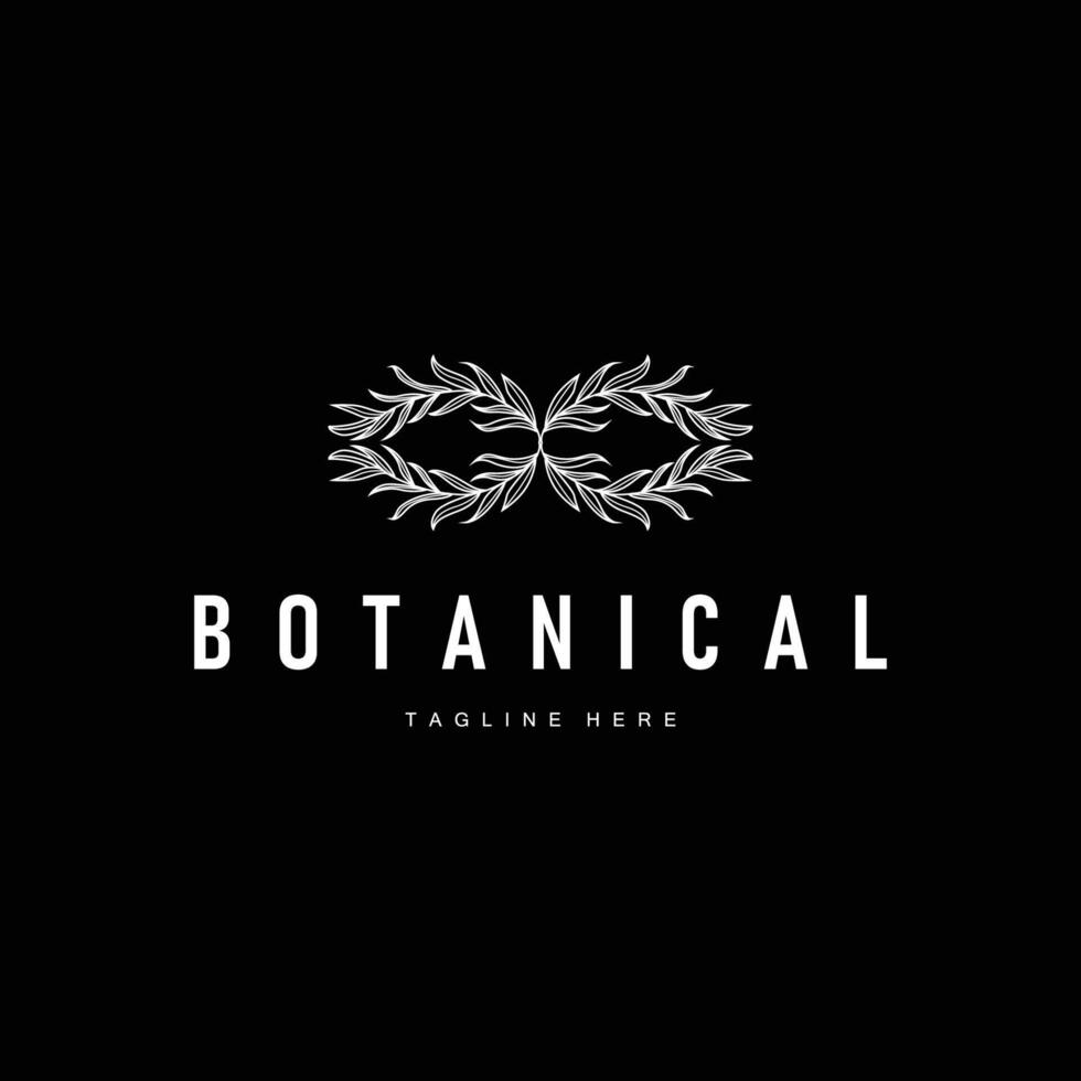 botanical logo design concept simple line template illustration symbol of natural suitable as a symbol or decoration vector