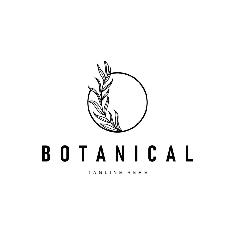botanical logo design concept symbol of natural power elegant suitable as a symbol or decoration vector