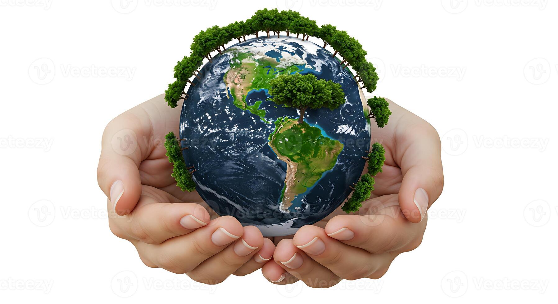 Earth in hands photo