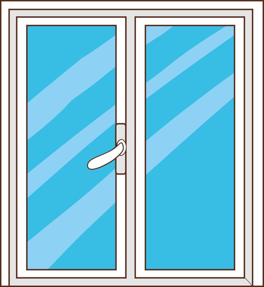 Window glass front view illustration vector