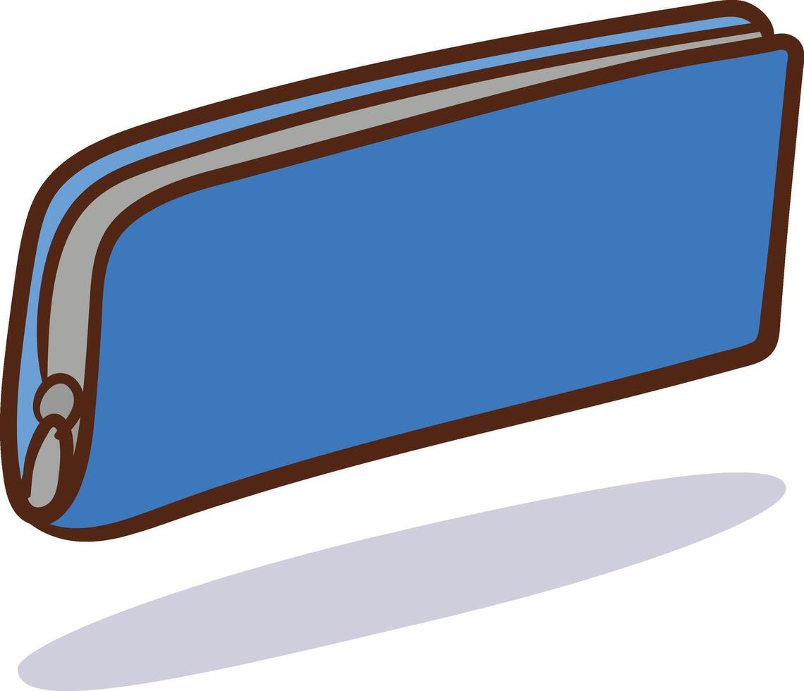 illustration of a blue pencil case isolated on a white background. vector