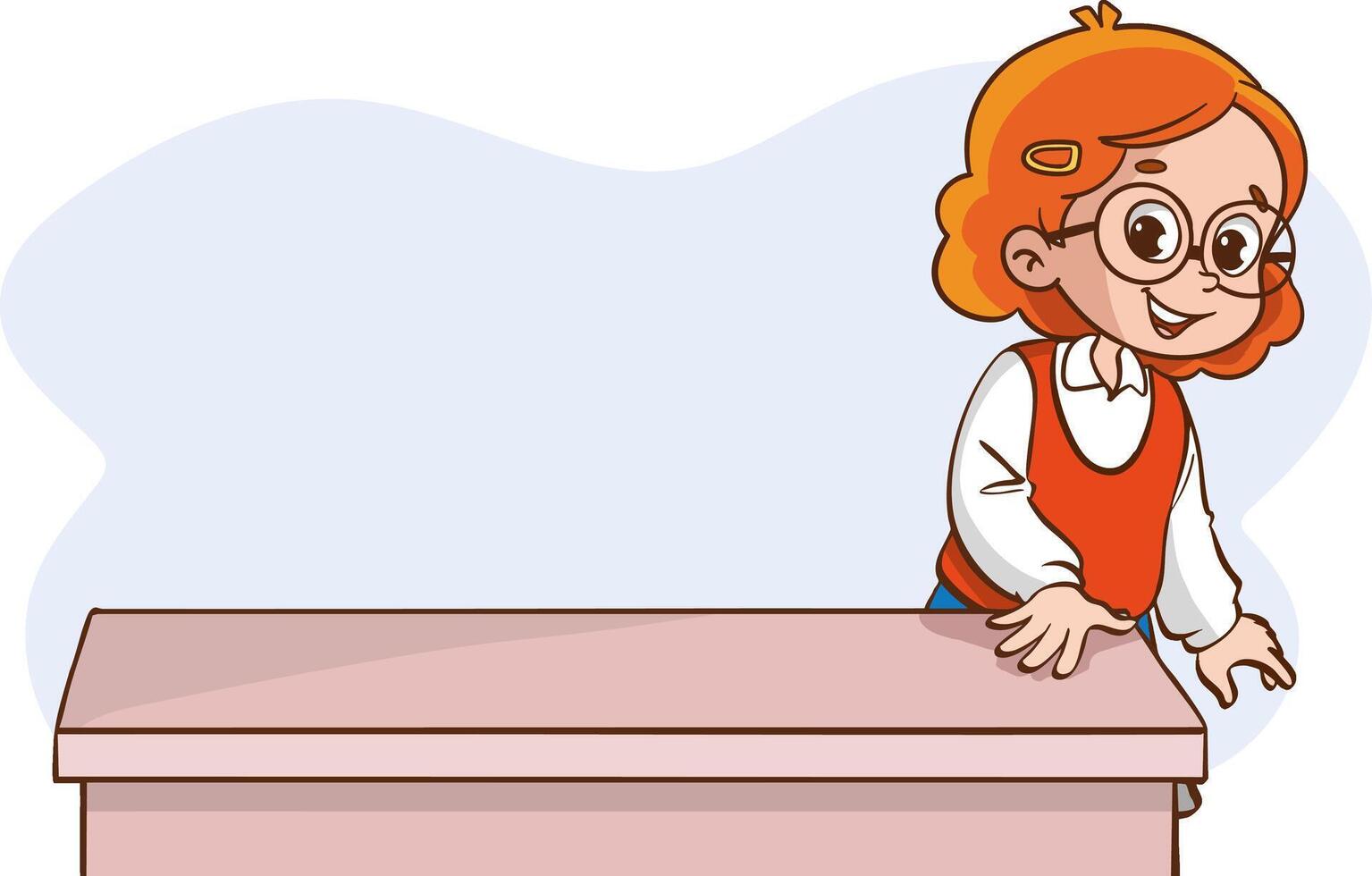 cute little kid measuring length using hand span vector