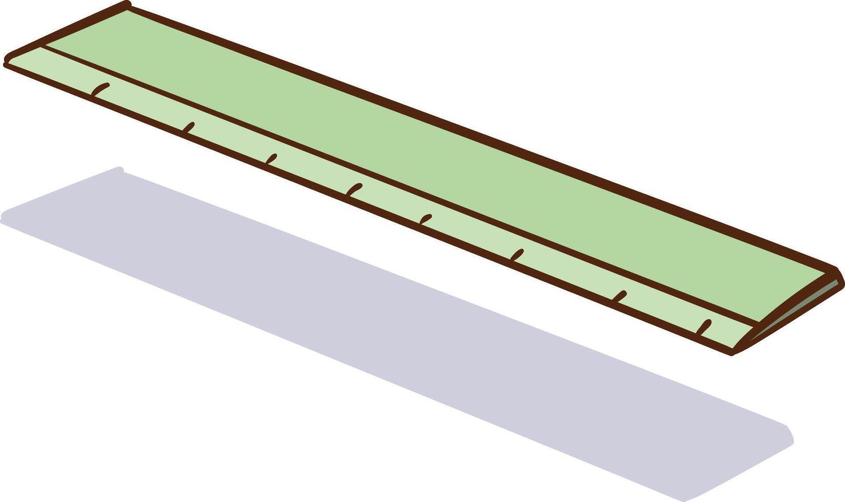 illustration of a green ruler isolated on a white background. vector