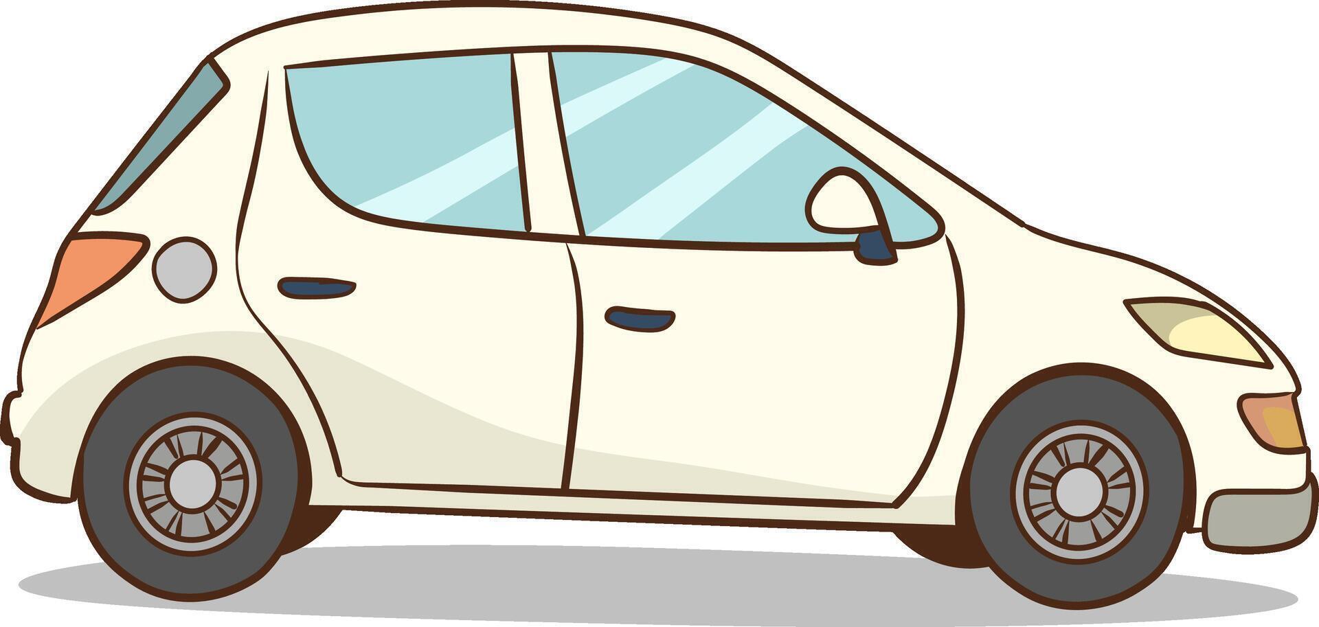 illustration of a white car on a white background. vector