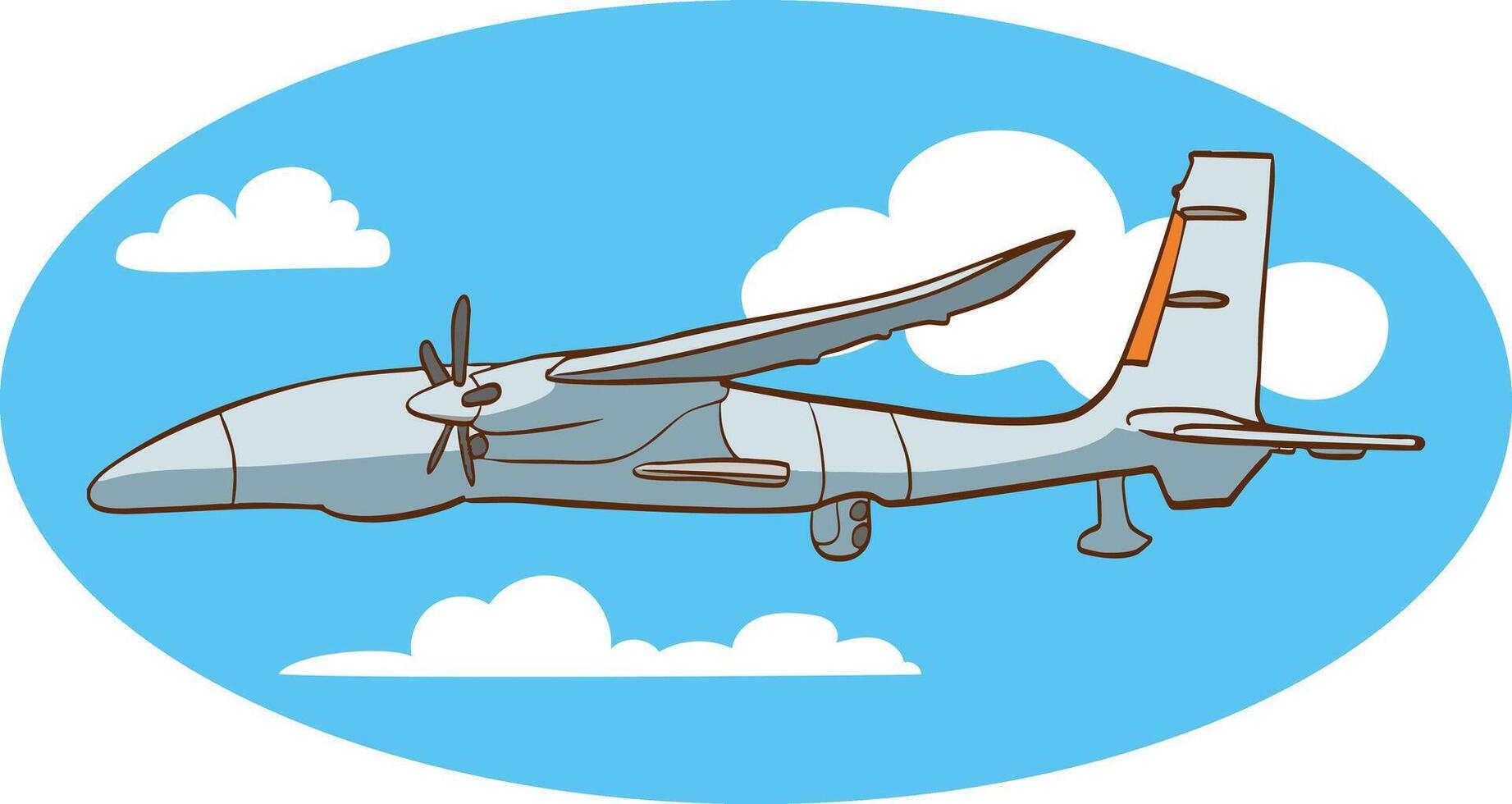 Military UAV flying in the sky vector