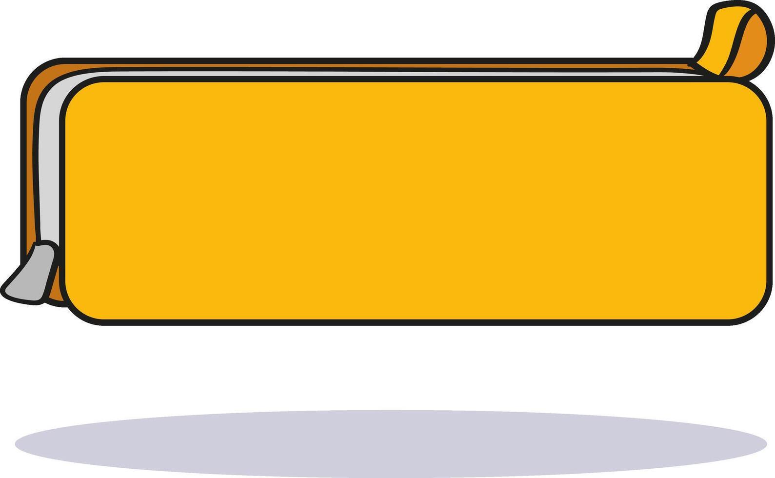 illustration of a yellow pencil case isolated on a white background. vector