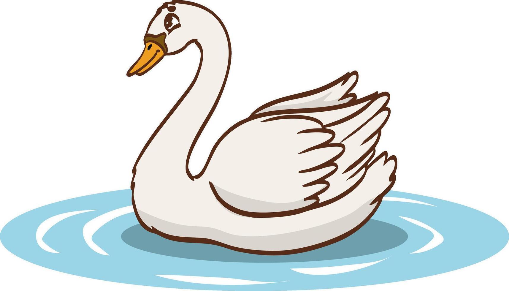 Swan swimming in the lake vector