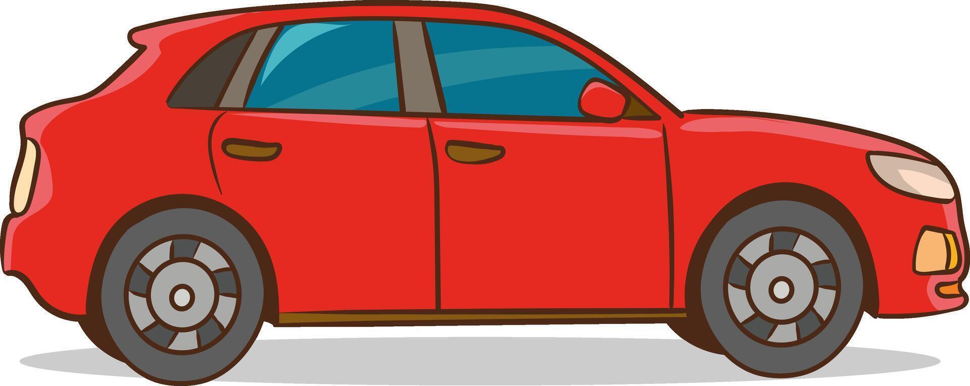 illustration of a red car on a white background vector