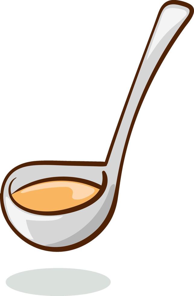 Ladle of soup illustration on white background. vector