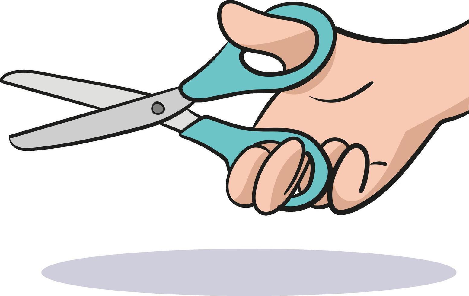 Illustration of a Hand Holding Scissors vector