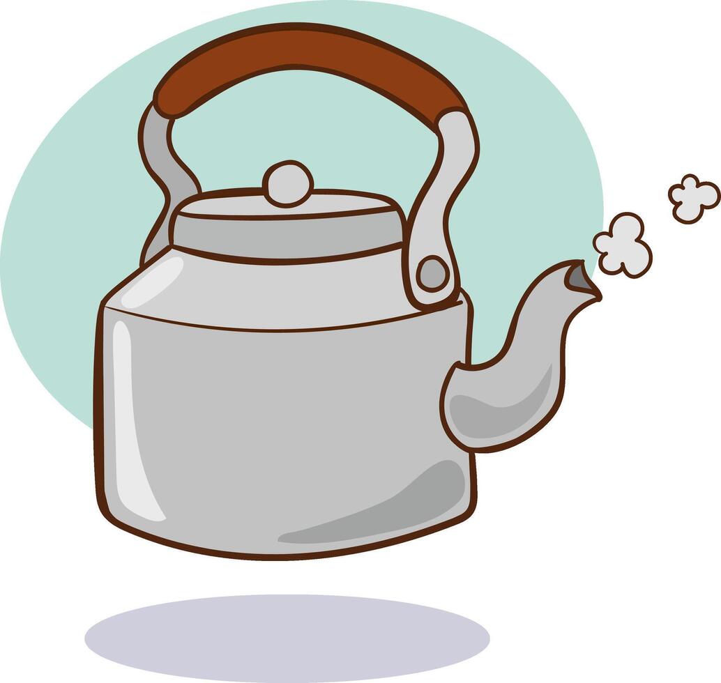illustration of a red teapot vector